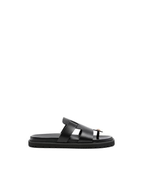 logo leather sandals