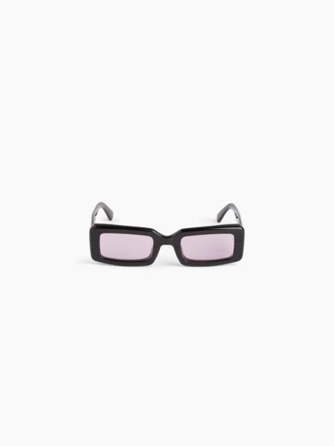 NINA RICCI Waves rectangular shiny black Sunglasses