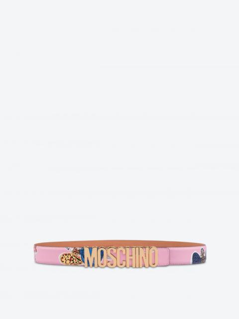 Moschino FASHION SKETCHES CALFSKIN BELT
