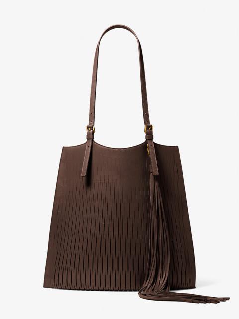 MICHAEL KORS COLLECTION Marianne Perforated Leather Market Bag