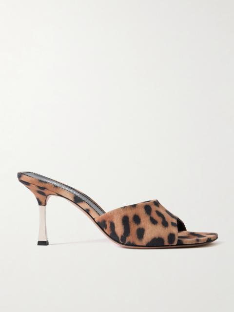 PARIS TEXAS Lorena Leopard-print Suede Mules