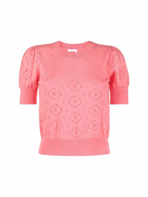 See by Chloé cut-out fine-knit top