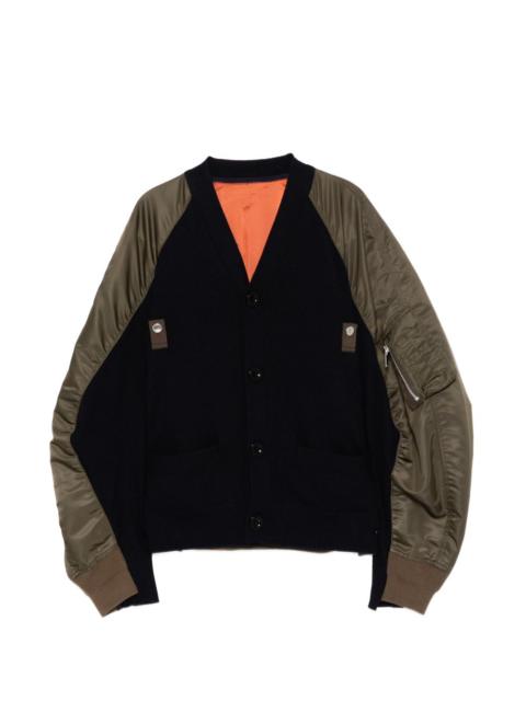 sacai twill cardigan