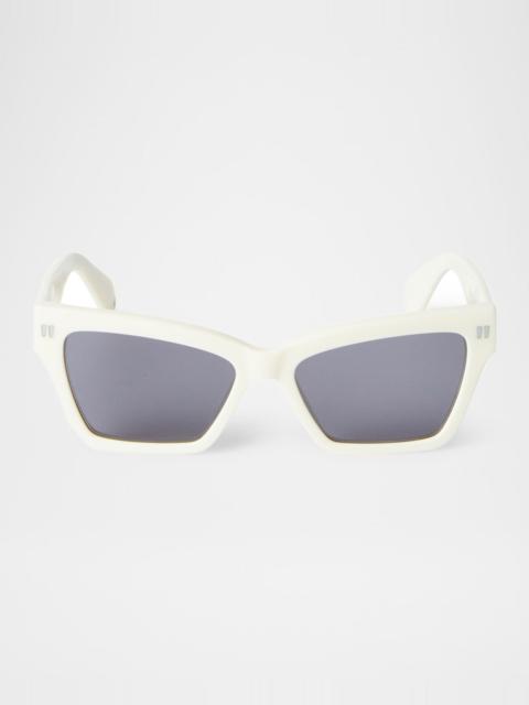 Off-White Cincinnati Logo-Print Cat-Eye Sunglasses