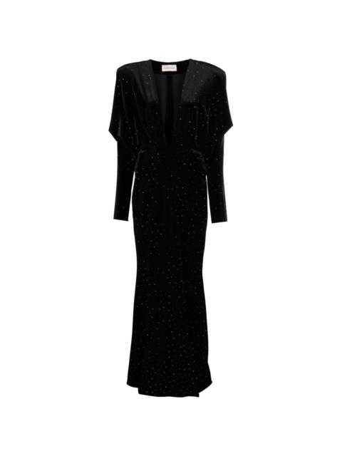 ALEXANDRE VAUTHIER rhinestone-embellished plunge maxi dress