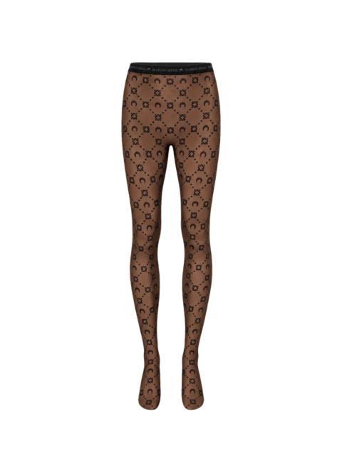 Marine Serre MOONOGRAM MESH FLOCK TIGHTS
