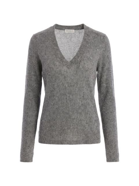 Brunello Cucinelli ribbed-knit V-neck sweater