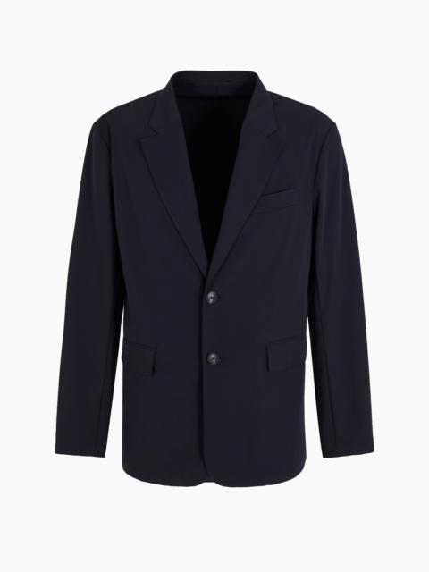 Travel Essentials lightweight nylon, single-breasted jacket
