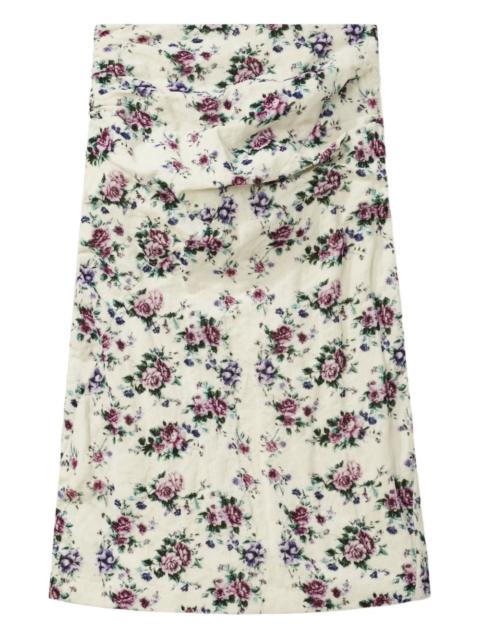 TORY BURCH printed velvet midi skirt