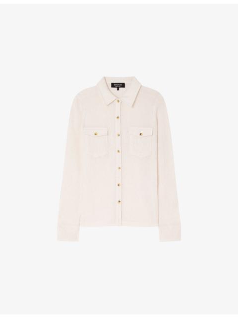 WHISTLES Textured Button-Down Cotton-Jersey Shirt