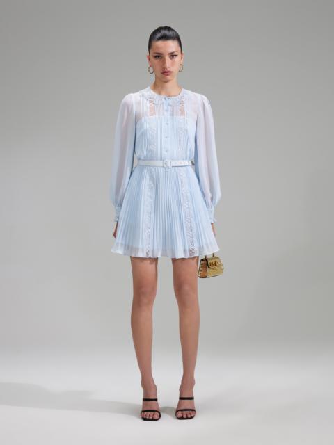 Blue Chiffon Mini Dress