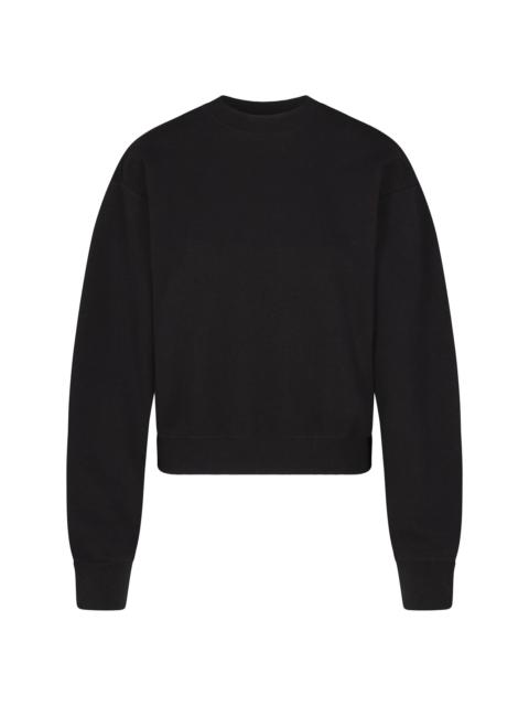 SKIMS Women's Cotton Fleece Classic Crewneck - Onyx