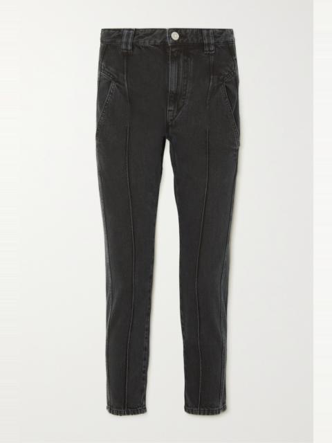 Isabel Marant Étoile Tilly cropped paneled high-rise slim-leg jeans