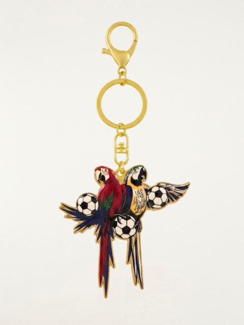 FARM RIO Multicolor Golden Together We Play Macaws Keychain
