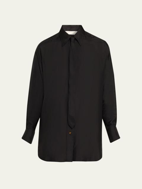 Zimmermann Relaxed Long-Sleeve Tie Shirt