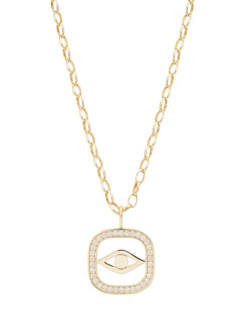SYDNEY EVAN Women's XL Evil Eye 14K Gold & Diamond Open Icon Charm Necklace - Gold