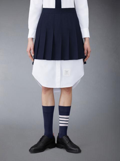 dropped back mini pleated skirt