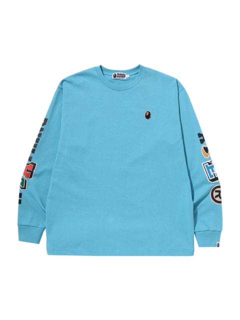 A BATHING APE® BAPE Multi Fonts Relaxed Fit Heavy Weight Long-Sleeve 'Sax'