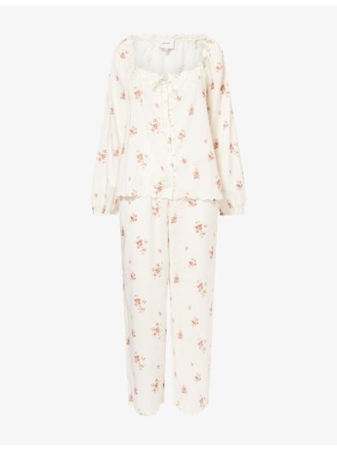 Reformation Paloma Floral Cotton-Blend Pyjama Set