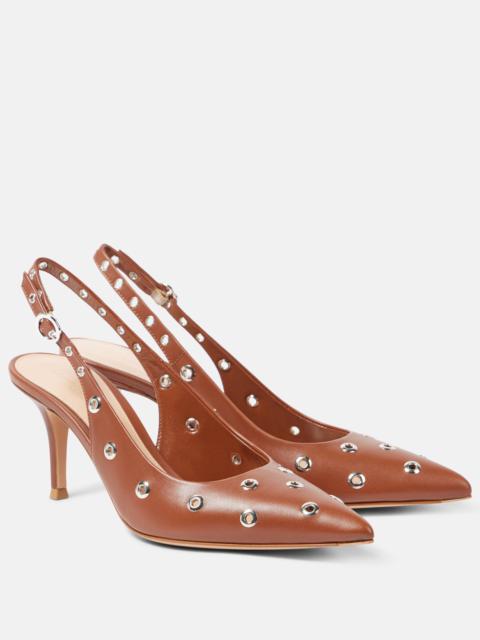 Gianvito Rossi Lydia 70 leather slingback sandals