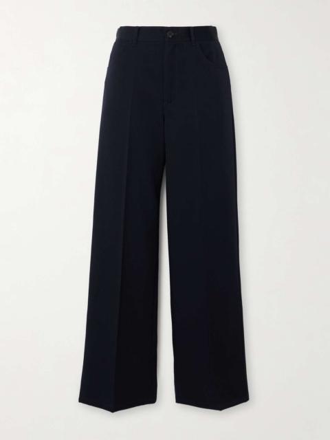 Wool-gabardine straight-leg pants