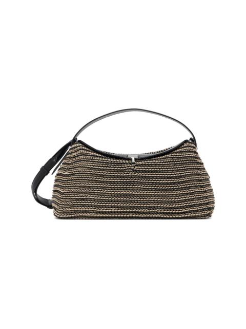 TOTEME T-Lock woven leather shoulder bag Black