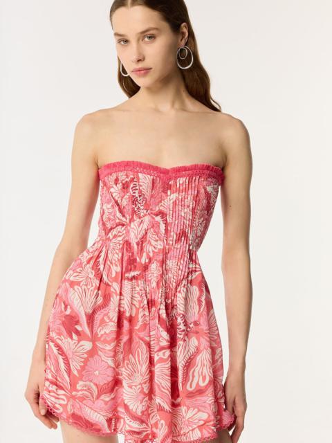 Poupette St Barth Bandeau Dress Claire - Pink Tiger Lily