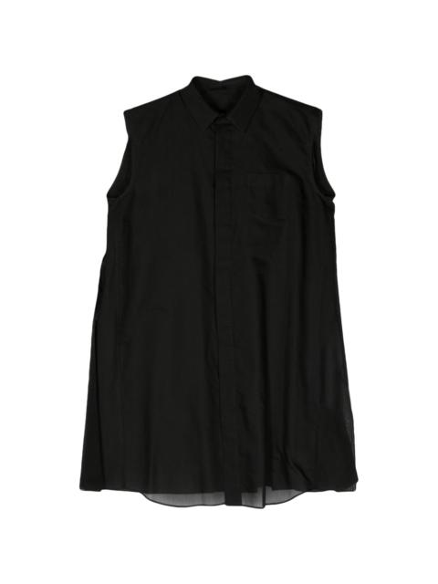 sacai sleeveless voile shirt dress