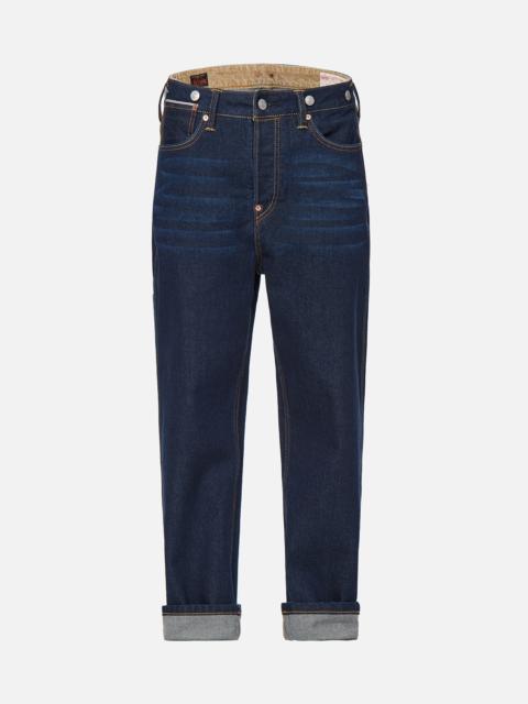 EVISU SEAGULL AND KANJI EMBROIDERED REGULAR STRAIGHT FIT WORKER JEANS #2008