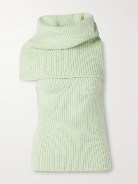 Rick Owens Draped Ribbed-knit Turtleneck Sweater