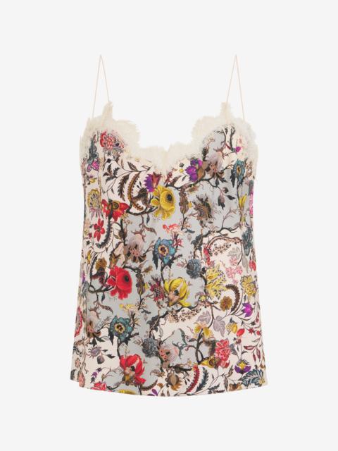 Roberto Cavalli Top with Florentine Flowers print