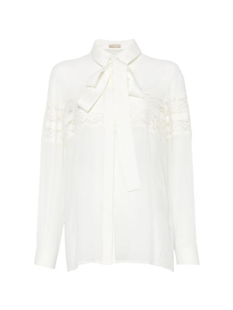ELIE SAAB lace tie shirt