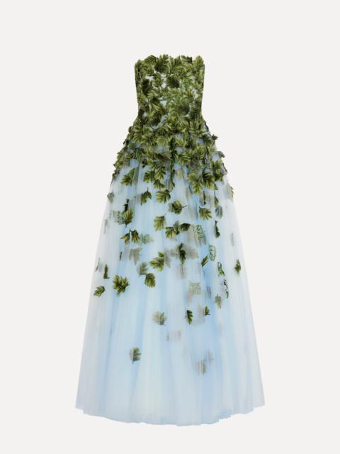 Oscar de la Renta MAPLE LEAF APPLIQUÉ GOWN