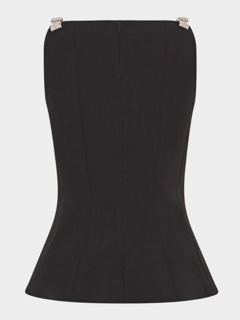 MILLY Ruby Crystal-Bow Sleeveless Cady Top