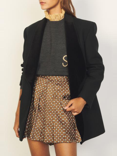 Sandro Sweater with contrasting ruffled collar