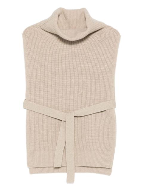 Yves Salomon roll-neck belted knitted top