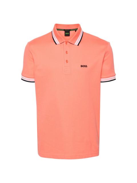 BOSS logo-embroidered piqué polo shirt