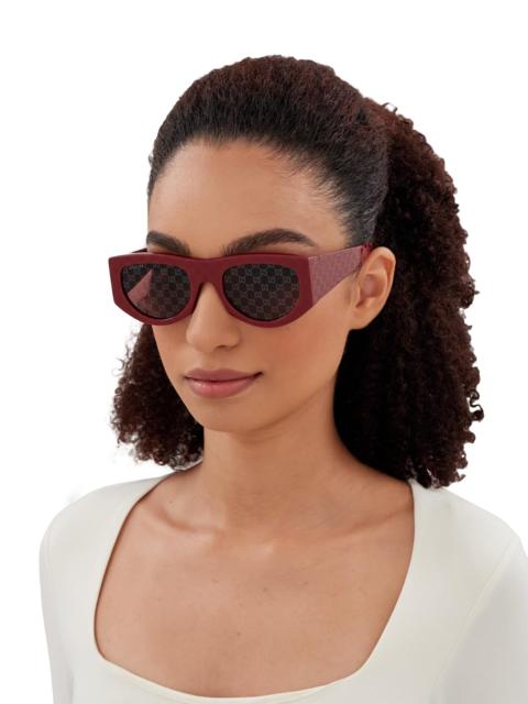 GUCCI Women's Fashion Show 53MM Square Sunglasses - Burgundy