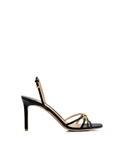 TOM FORD STAMPED LIZARD LEATHER WHITNEY SANDAL