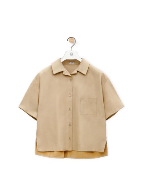 Short sleeve shirt in nappa lambskin