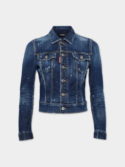 DSQUARED2 DARK PERFECT CLEAN WASH CLASSIC JEAN JACKET