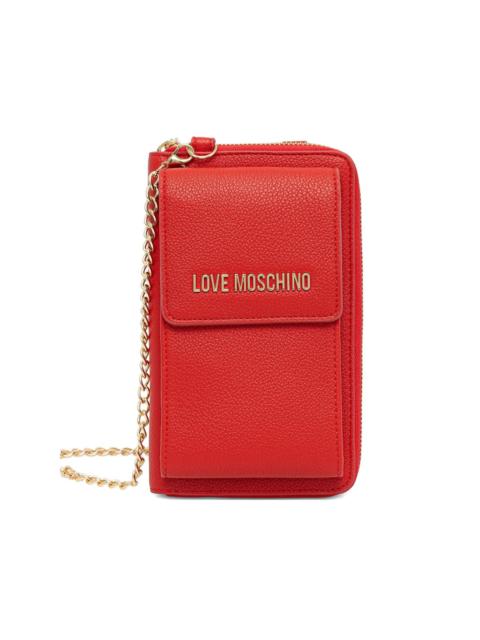 Moschino logo-lettering chain wallet