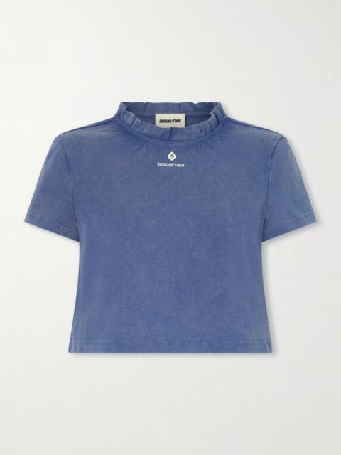 SHUSHU/TONG Embroidered Lace-trimmed Cotton T-shirt