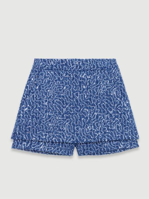 maje Tweed illusion shorts