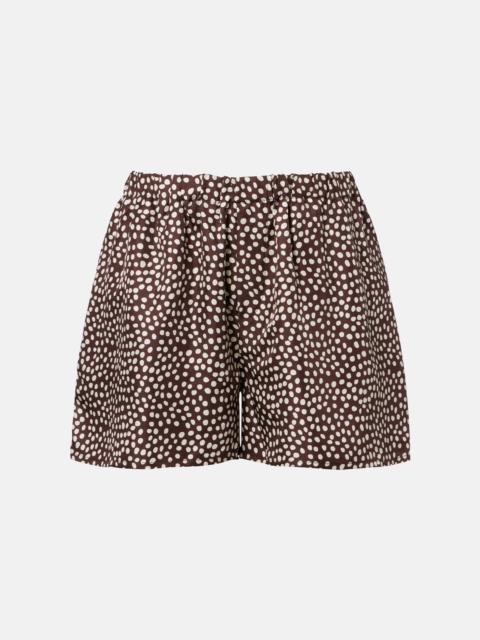 ASCENO Franca polka-dot silk charmeuse shorts