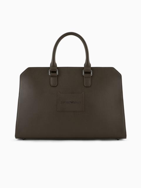 EMPORIO ARMANI Business bag in tumbled leather