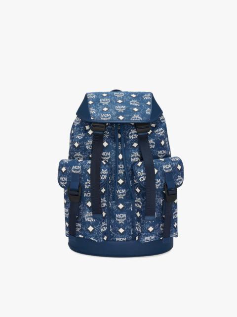 MCM Brandenburg Backpack in Vintage Denim Jacquard