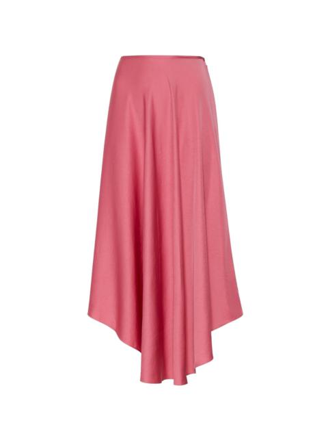 LAPOINTE Satin Handkerchief Skirt