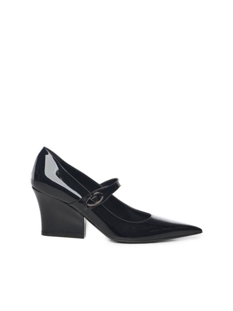 Valentino 80mm patent-finish pumps