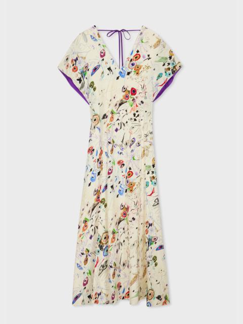 Paul Smith Women's Cream 'Sketchbook Botanical' Silk Dress